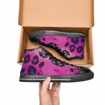 MEN'S Leopard Melting Neon High Top Canvas Surreal Sneakers