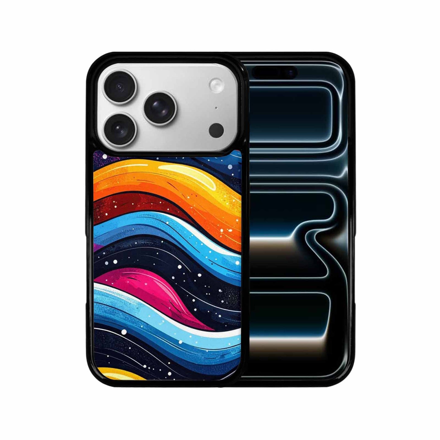 iPhone 17 Pro Case — Glossy Winter Wave Seamless Cartoon Cute, Custom Print Case Cover