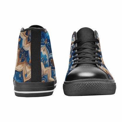 WOMEN'S Mandala High Top Canvas Neon Fantasy Sneakers