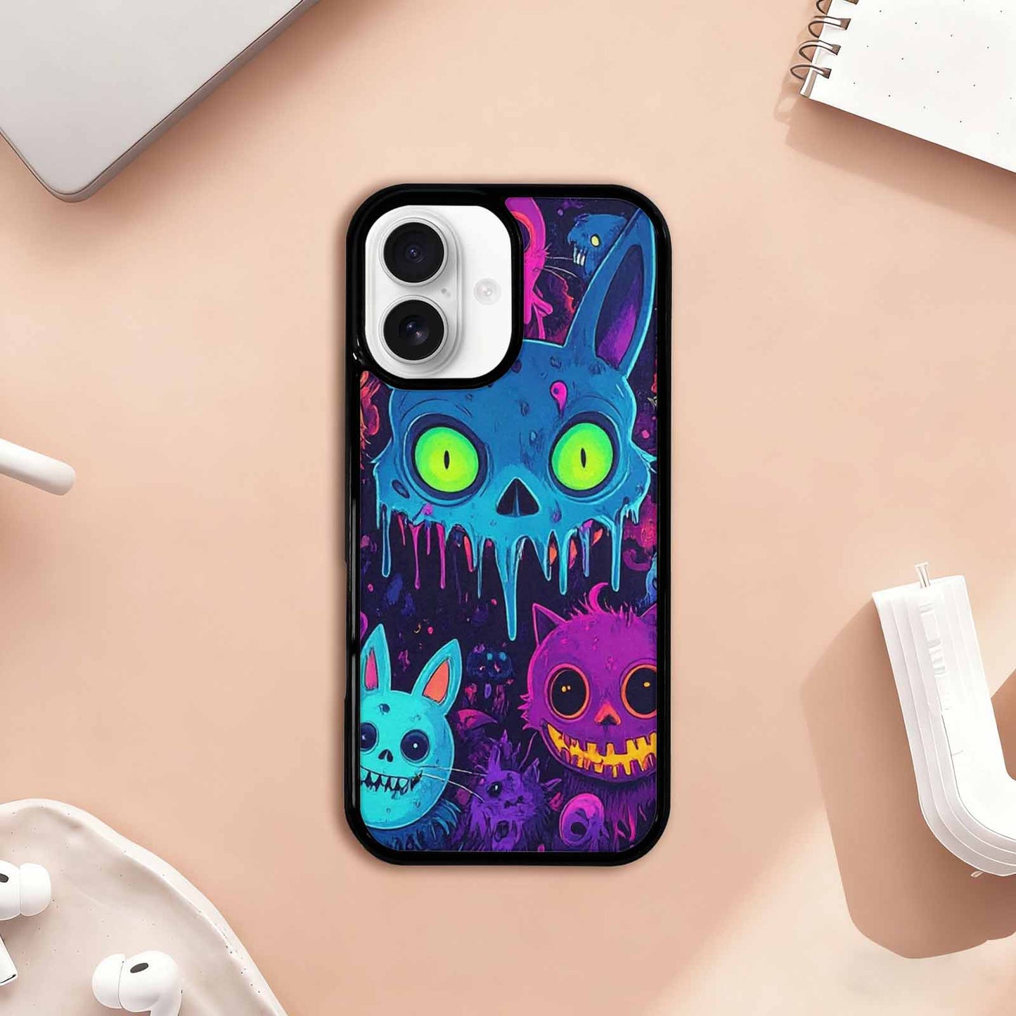 iPhone 17 Case — Mixed Toxic Glow Creature Cartoon Cute, Custom Art Phone Cover