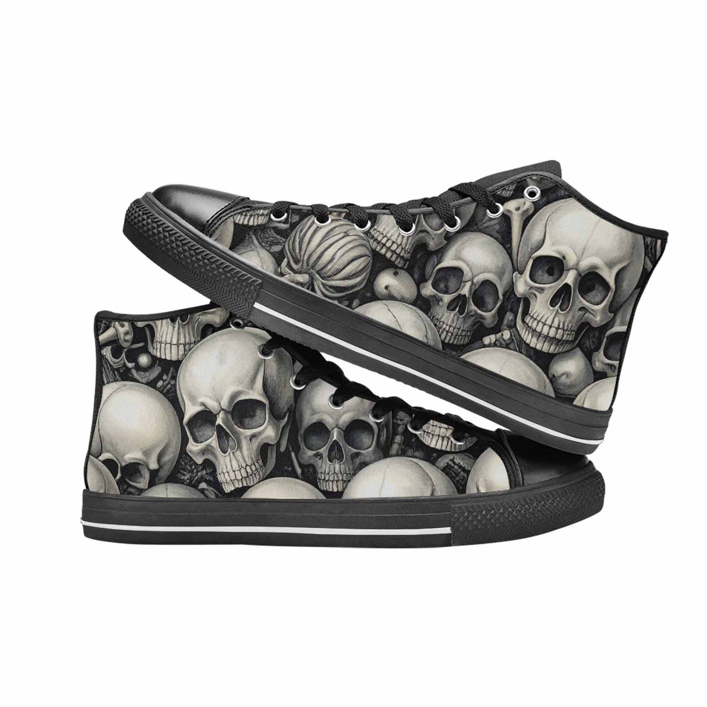 WOMEN'S Skulls - Classic High Top Canvas Surreal Custom Shoes