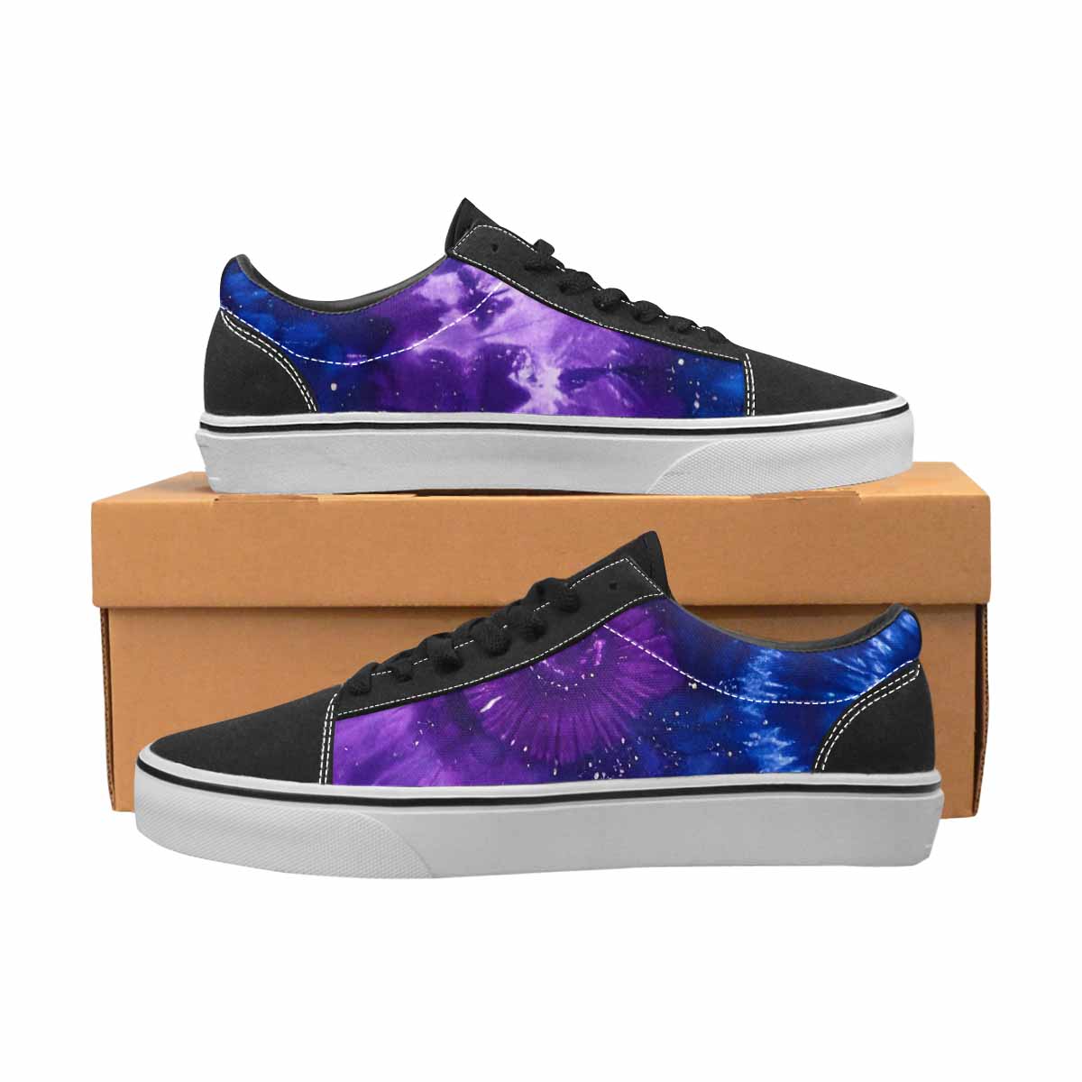 MEN'S Cosmic Tie Dye Canvas Lace-Up Neon Fantasy Custom Sneakers