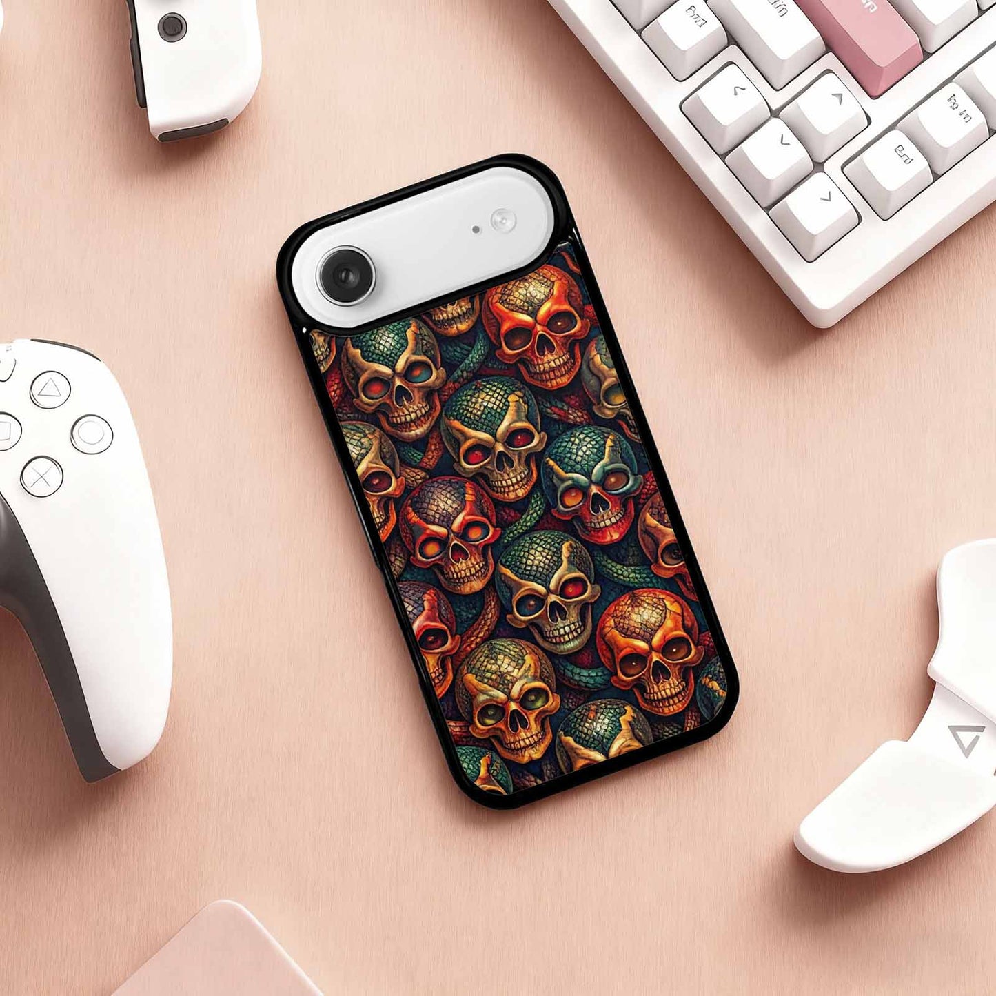 iPhone 17 Air Case — Snake Skulls Print Gothic Skulls, Original Design Phone Case