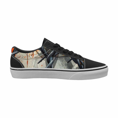 WOMEN'S Barbed Wire Chain Canvas Lace-Up Wallpaper Art Sneakers