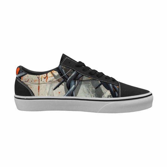 WOMEN'S Barbed Wire Chain Canvas Lace-Up Wallpaper Art Sneakers