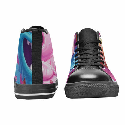 MEN'S Melting Icecream Cone Monster High Top Canvas Vivid Custom Shoes