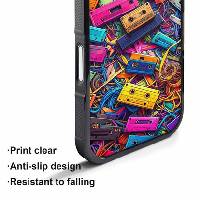 iPhone 17 Pro Max Case — Retro Cassette Tape Pattern Retro Vintage, Personalized Phone Case