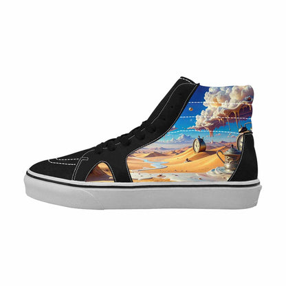 MEN'S Surrealist Desert Dreamscape High Top Canvas Cottagecore Custom Sneakers