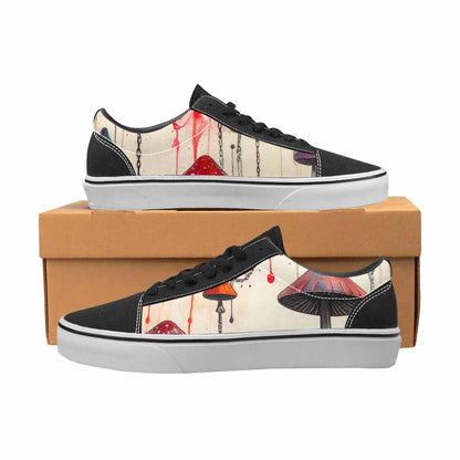 WOMEN'S Rainbow Drip Mushrooms Lace-Up Canvas Cottagecore Sneakers