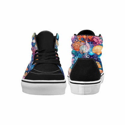 WOMEN'S Fish Scale Coral High Top Canvas Cottagecore Sneakers