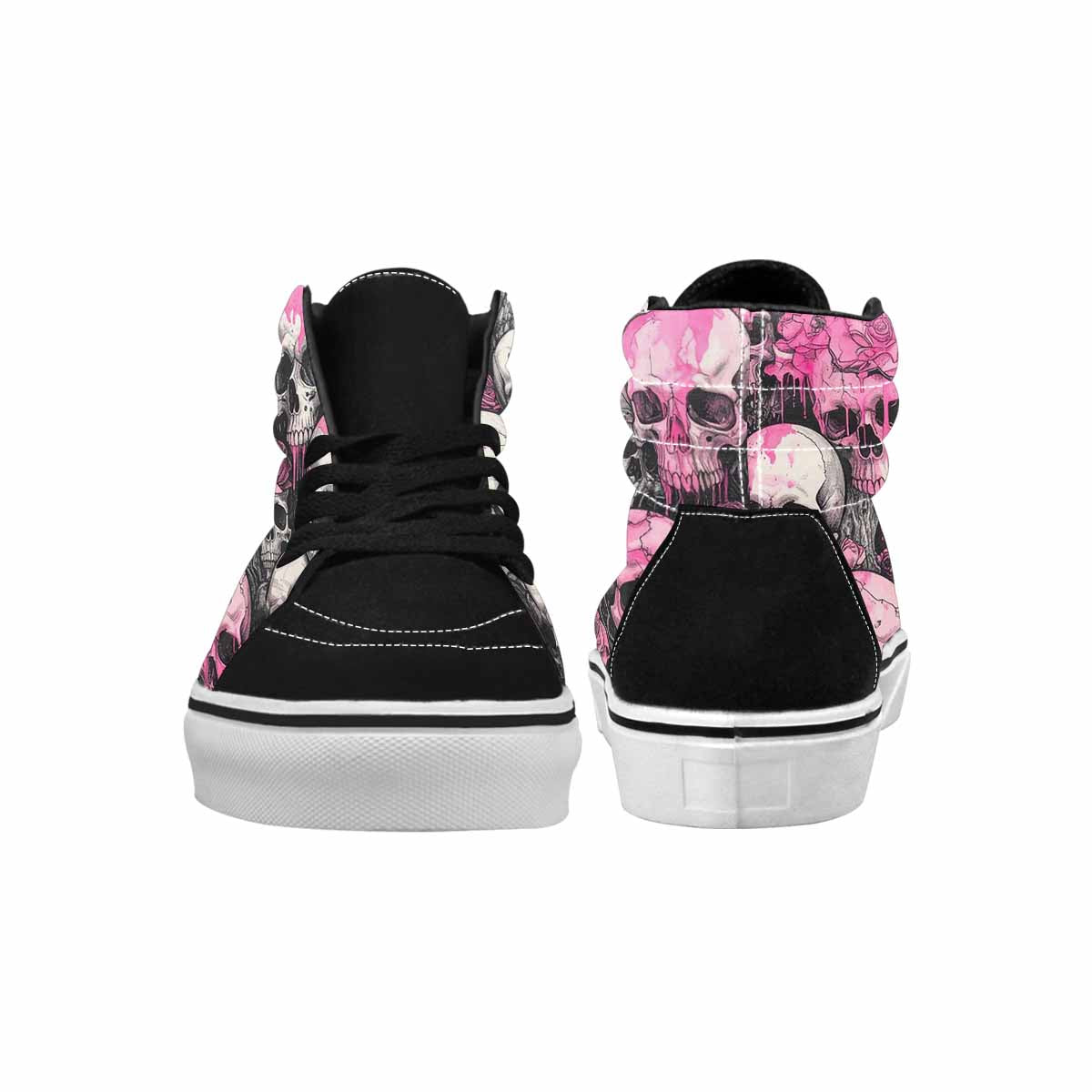 MEN'S Skull Roses High Top Canvas Grunge Custom Shoes