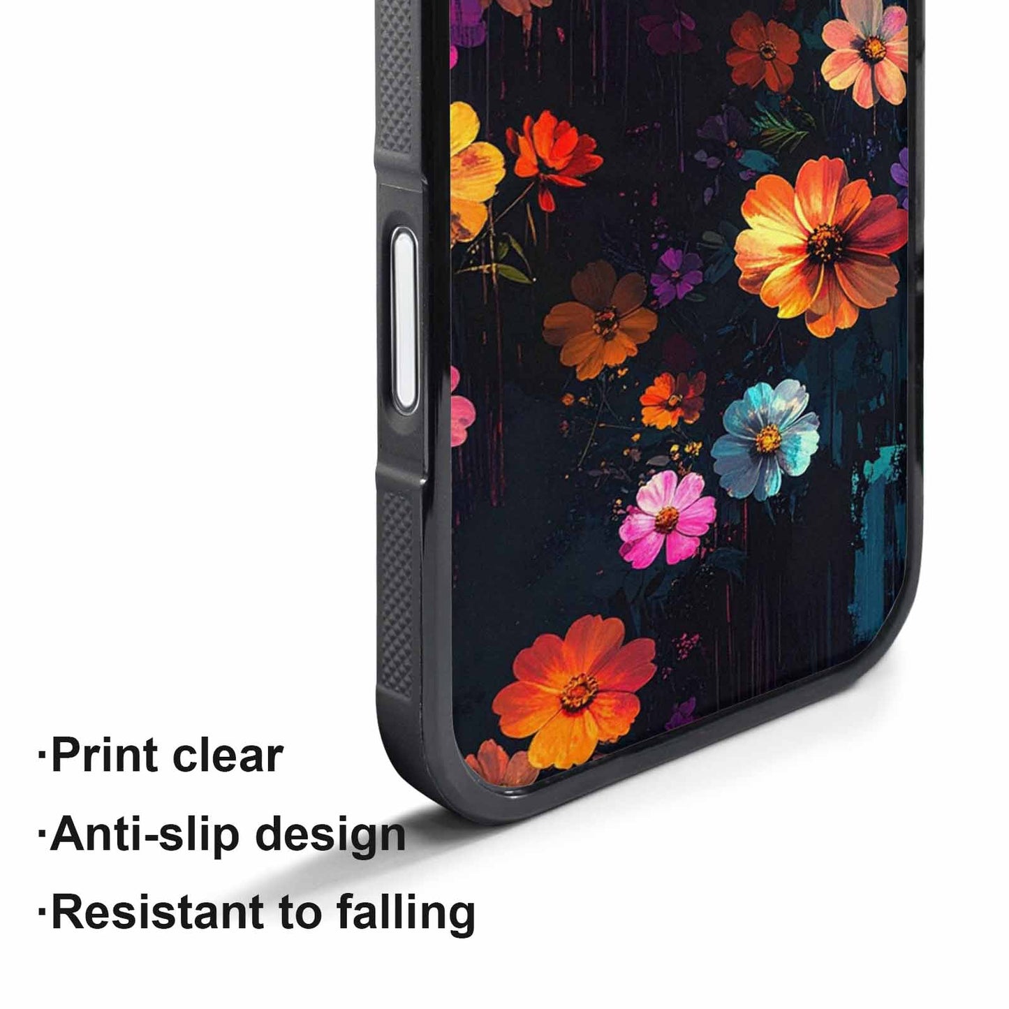 iPhone 17 Pro Case — Shadowy Glitch Floral Pattern Hundreds Floral, Custom Phone Case