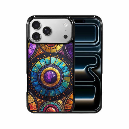 iPhone 17 Pro Max Case — Iridescent Fantasy Sun Original Art, Unique Phone Case Design