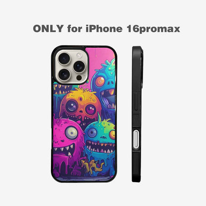 iPhone 16 Pro Max Case — Overlapping Endlessly No Empty Space Monsters, Custom Art Phone Cover
