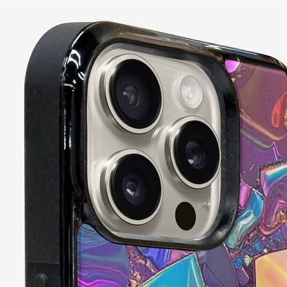 iPhone 16 Pro Max Case — Holographic Iridescent Shimmer Pattern Hundreds Of, Custom Art Phone Cover