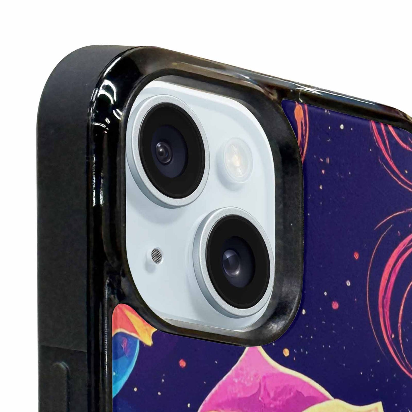 iPhone 15 Case — Rose Galaxy Art Seamless Pattern Vibrant, Custom Printed Phone Case