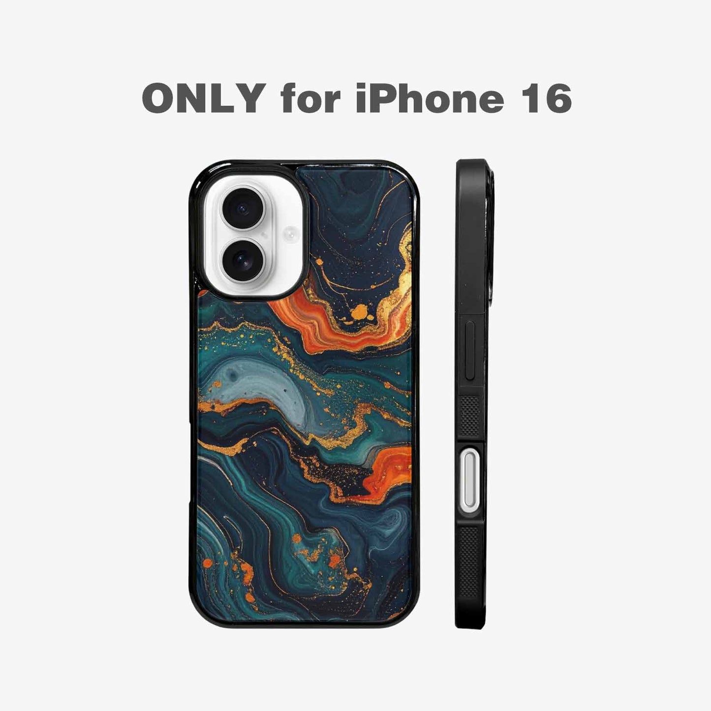 iPhone 16 Case — Marble Dark, Unique Phone Case Design