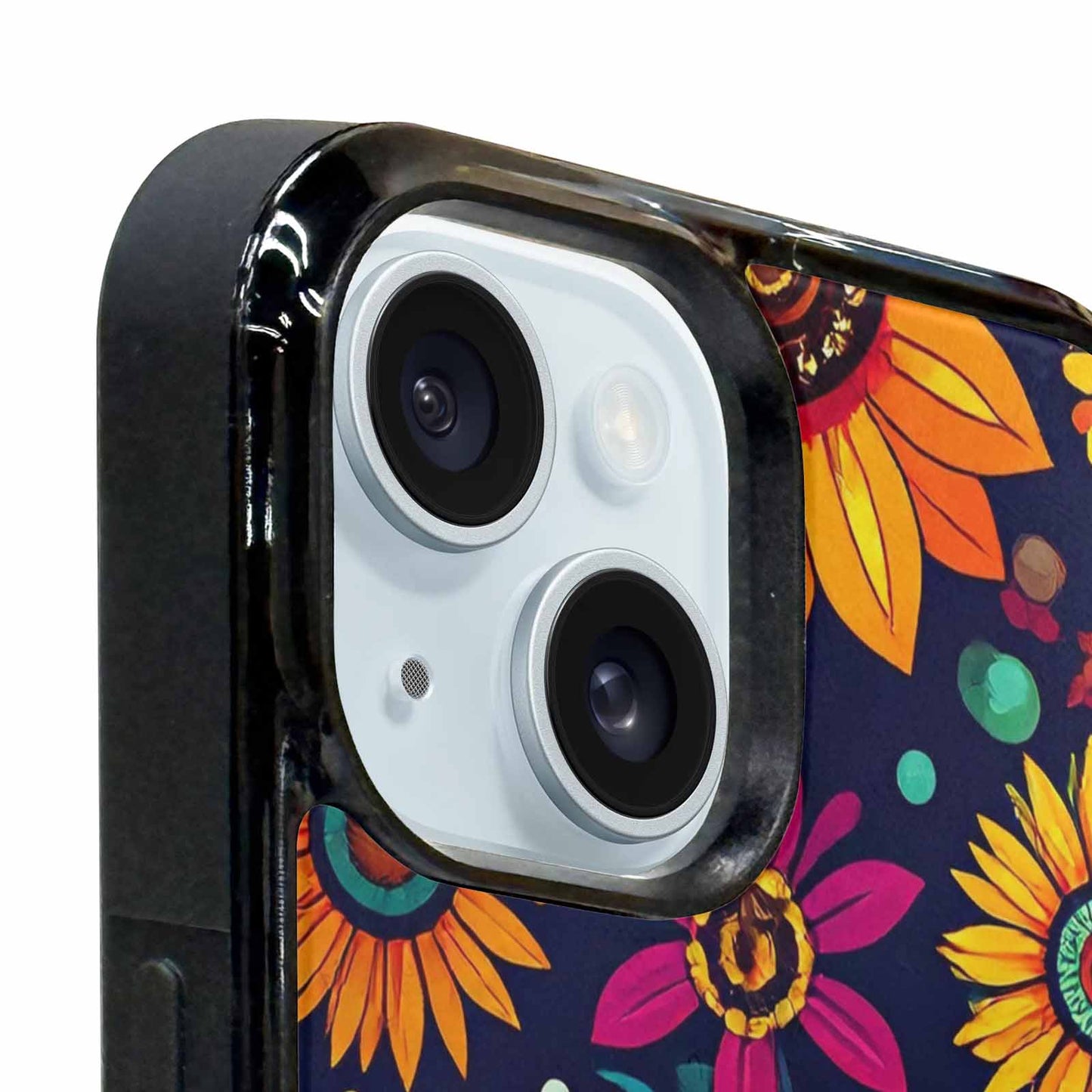 iPhone 15 Case — Sunflowers And Skulls, Customized Protective Case