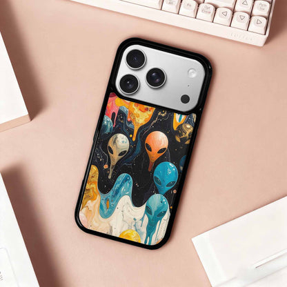 iPhone 17 Pro Case — Aliens Marblealiens Pattern Uk0 Alien Scifi, Custom Art Phone Cover