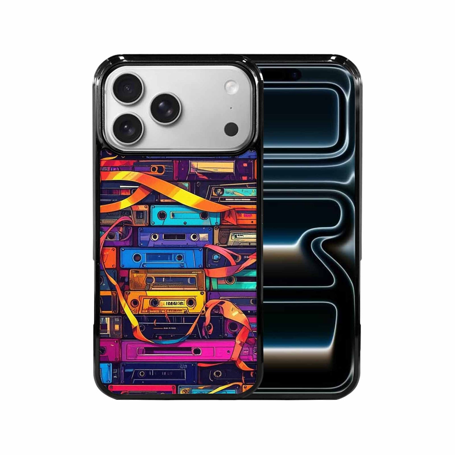 iPhone 17 Pro Max Case — Retro Cassette Tape Pattern Retro Vintage, Custom Print Case Cover