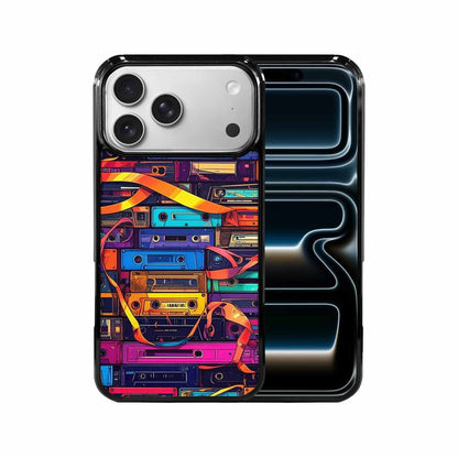 iPhone 17 Pro Max Case — Retro Cassette Tape Pattern Retro Vintage, Custom Print Case Cover