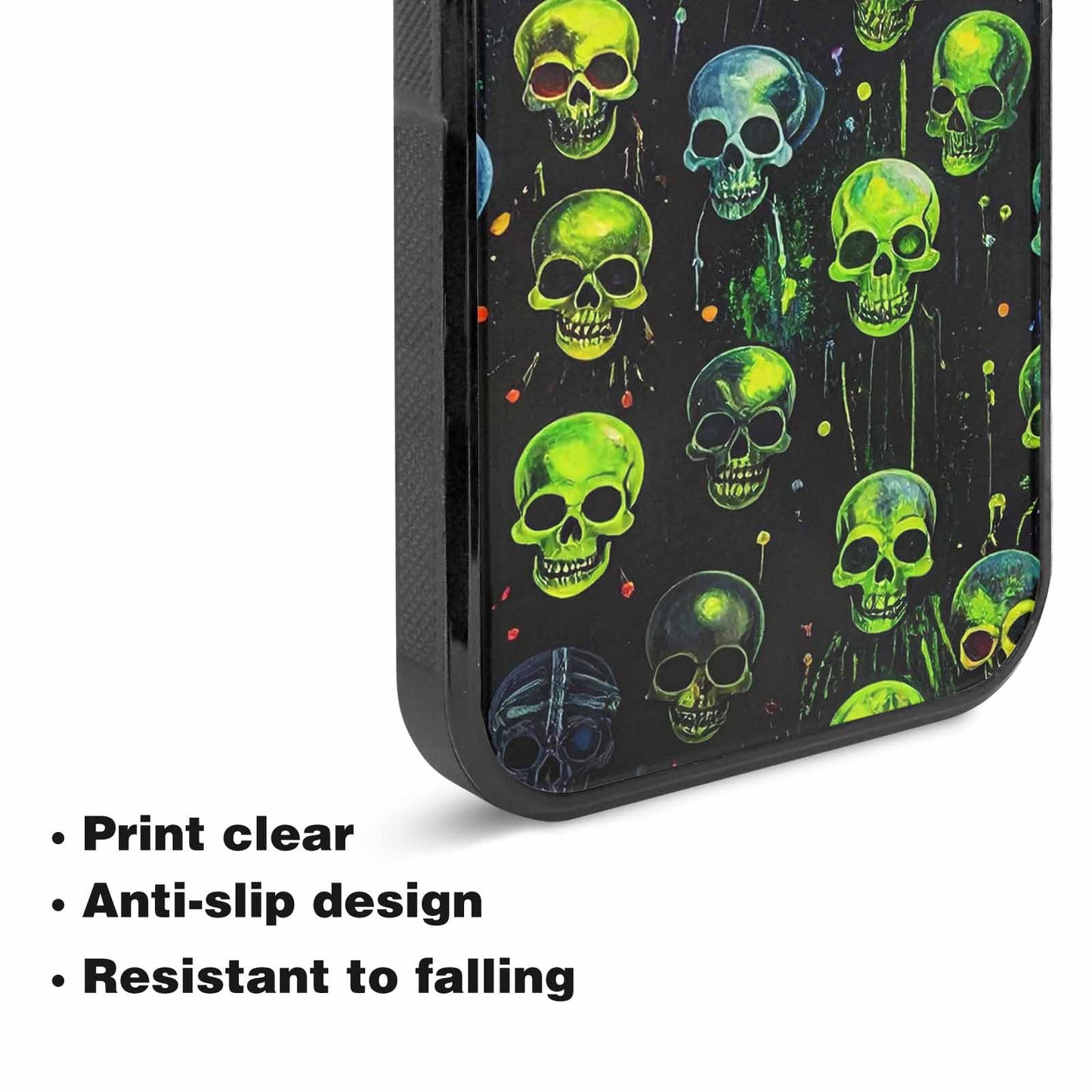 iPhone 15 Plus Case — Skeletons Neon Green Glowskele Egb, Custom Phone Case