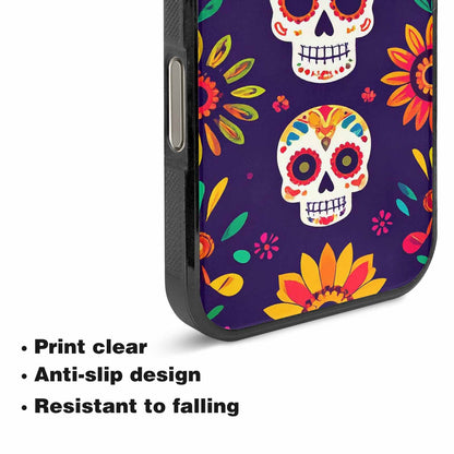 iPhone 16 Pro Max Case — Sunflowers Hundreds Of Skulls Art Seamless, Unique Phone Case Design
