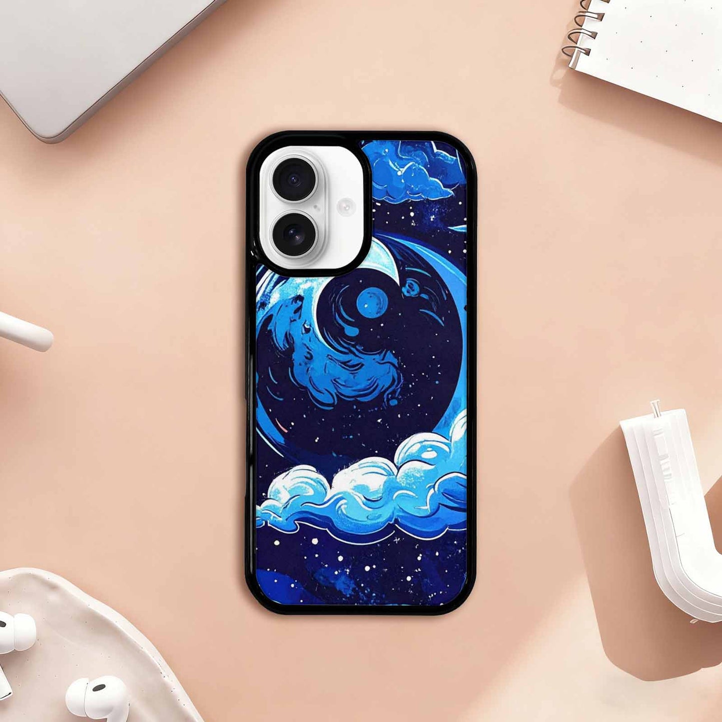 iPhone 17 Case — Neon Winter Moon Cartoon Cute, Personalized Phone Case