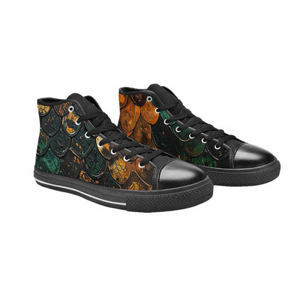 MEN'S Snake Skin Reptile High Top Canvas Surreal Shoes