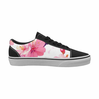 WOMEN'S Cherry Blossom Branch Cherry Lace-Up Canvas Grunge Custom Shoes