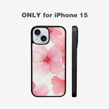 iPhone 15 Case — Japanese Cherry Blossom Pattern Sakura Flowers, Custom Printed Phone Case