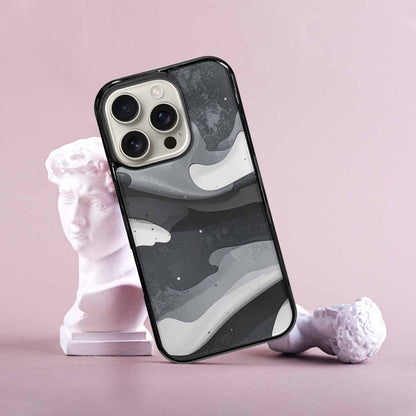 iPhone 16 Pro Case — Grey Camo Print, Custom Made Phone Cover