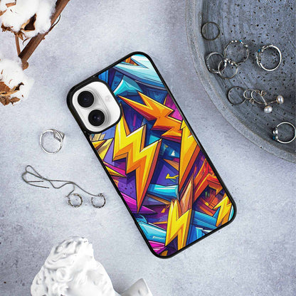 iPhone 16 Plus Case — Lightning Bolt Storm Pattern Hundreds Of, Original Design Phone Case