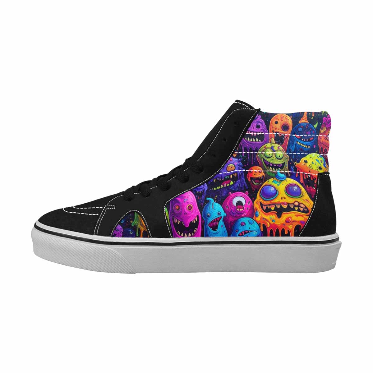MEN'S Ice Cream Monsters  High Top Canvas Grunge Custom Shoes