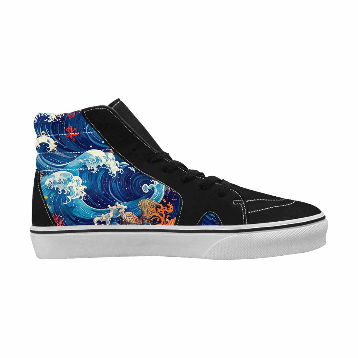 WOMEN'S Ocean Wave High Top Canvas Dark Academia Sneakers