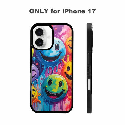 iPhone 17 Case — Smiley Facessmiley Faces Tie Original Art, Custom Printed Phone Case