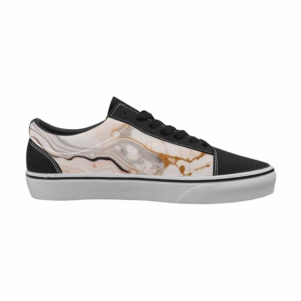 WOMEN'S Marble Vein Lace-Up Canvas Vivid Custom Sneakers