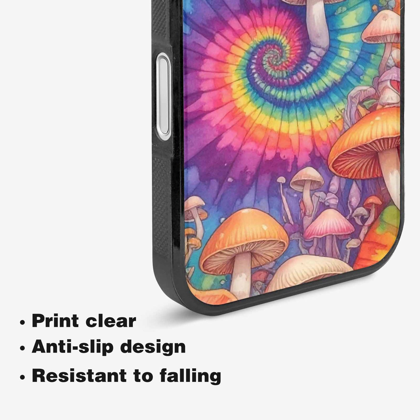 iPhone 16 Case — Mushrooms Tie Dyemushrooms Pat 3w3, Custom Phone Case