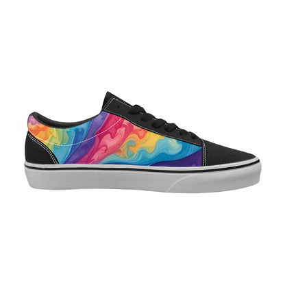 WOMEN'S Tie Lace-Up Canvas Melting Art Custom Sneakers