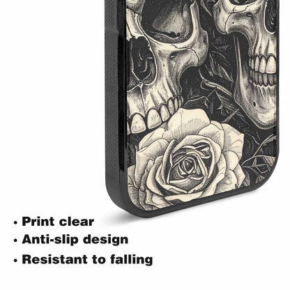 iPhone 15 Case — 20 Skulls Overlapping Seamless Tileable Pattern, Customized Protective Case