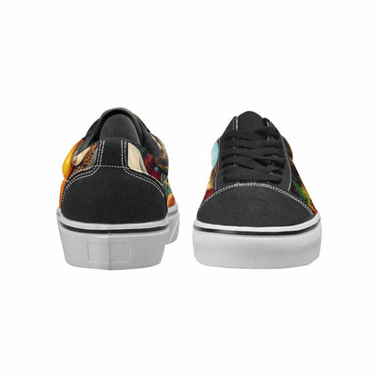 WOMEN'S Skulls × Animal Print Lace-Up Canvas Kaleidoscope Sneakers