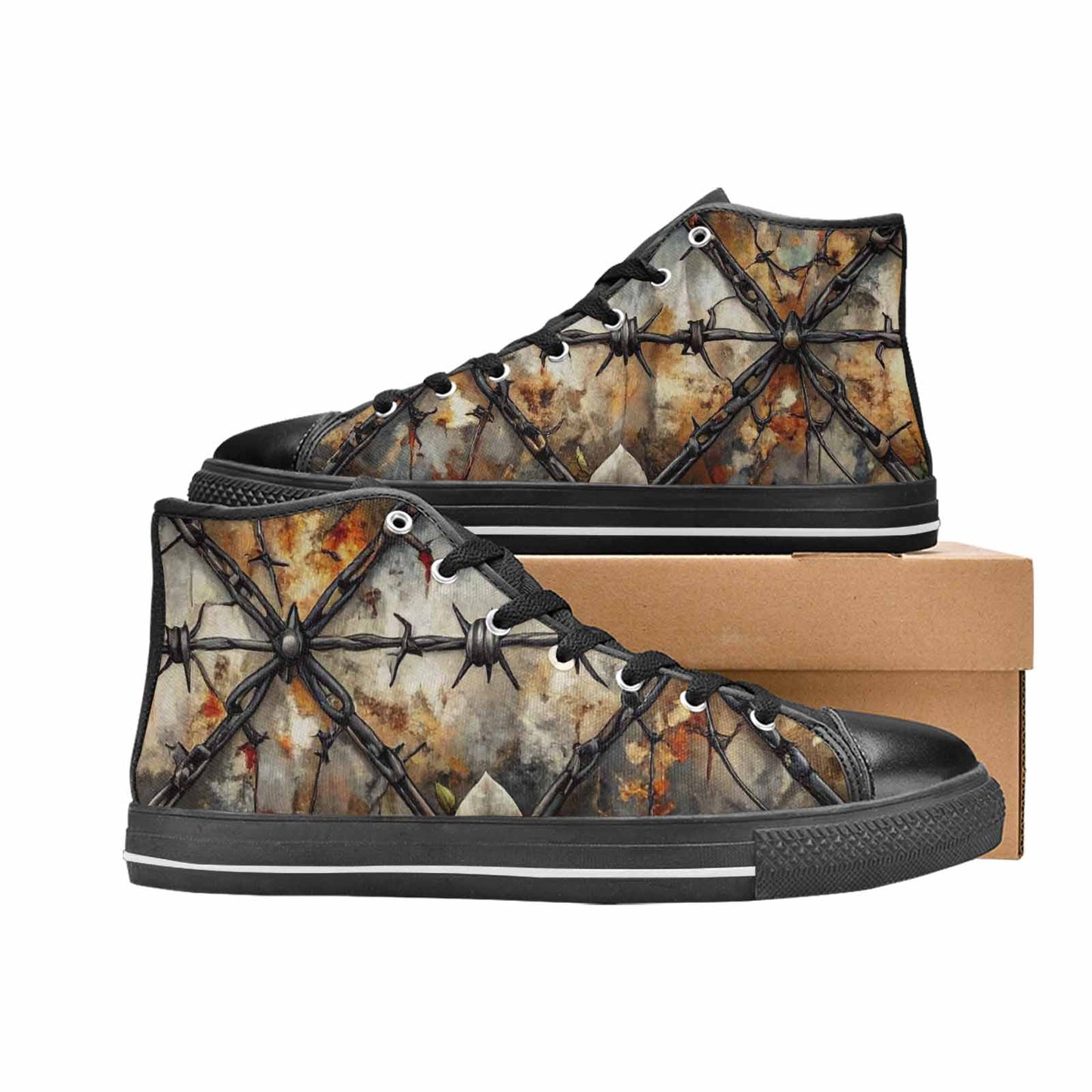 WOMEN'S Barbed Wire Chain High Top Canvas Dreamcore Sneakers