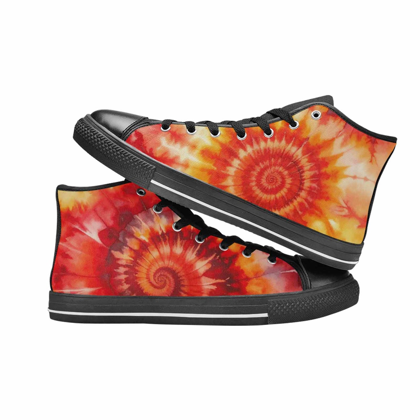 MEN'S Tie Dye - High Top Canvas Wallpaper Art Shoes