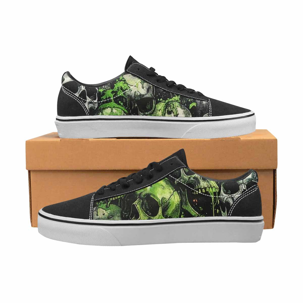 WOMEN'S Rainbow From Skull S Lace-Up Canvas Neon Fantasy Shoes