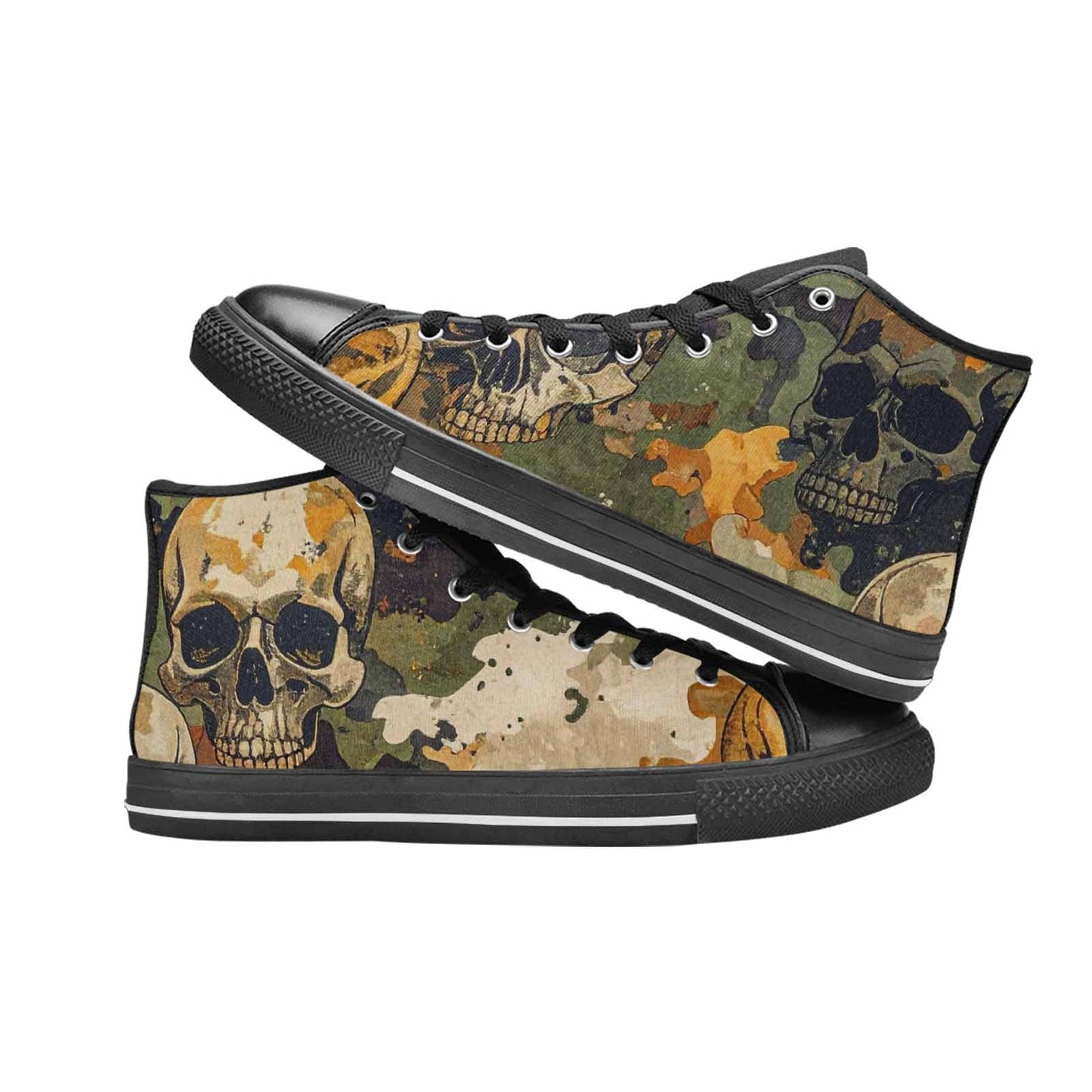 MEN'S Military Camo Skull High Top Canvas Dreamcore Shoes