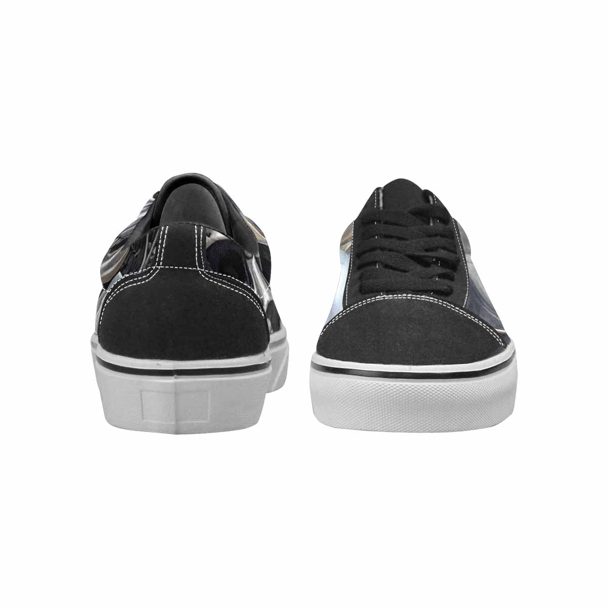 WOMEN'S Skulls Roses Chrome Airbrush Canvas Lace-Up Dreamcore Shoes