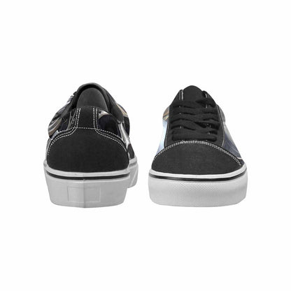 WOMEN'S Skulls Roses Chrome Airbrush Canvas Lace-Up Dreamcore Shoes