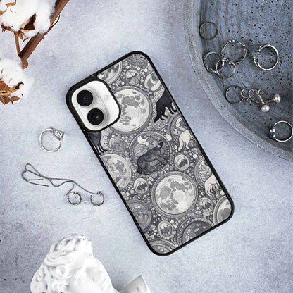 iPhone 16 Plus Case — Wolves Everywhere Collage Overlap Small Wolf, Custom Printed Phone Case