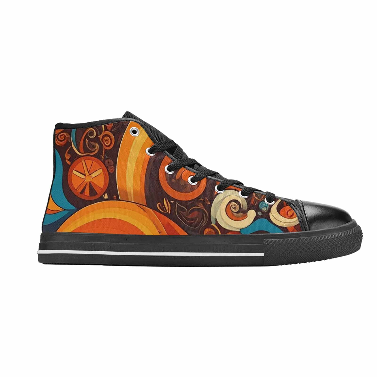 MEN'S Groovy 70S Peace High Top Canvas Surreal Shoes