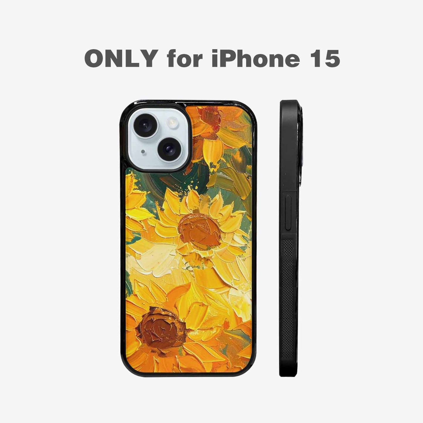 iPhone 15 Case — Impressionist Sunflower Brushstroke Pattern Hundreds Of, Custom Art Phone Cover